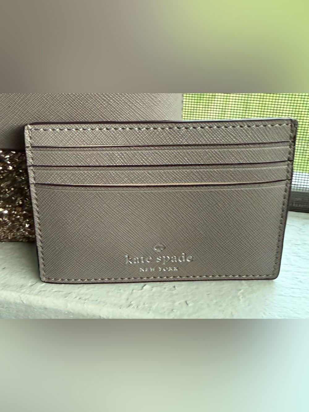 kate spade Greta Court Ramey crossbody w/glitter trim & matching card holder EUC - Picture 4 of 11